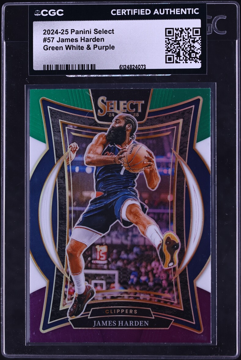 2024 Select Concourse Green White & Purple James Harden #57 CGC AUTH