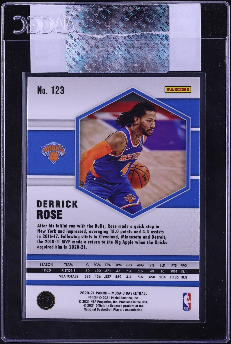 2020 Panini Mosaic Derrick Rose #123 CGC AUTH