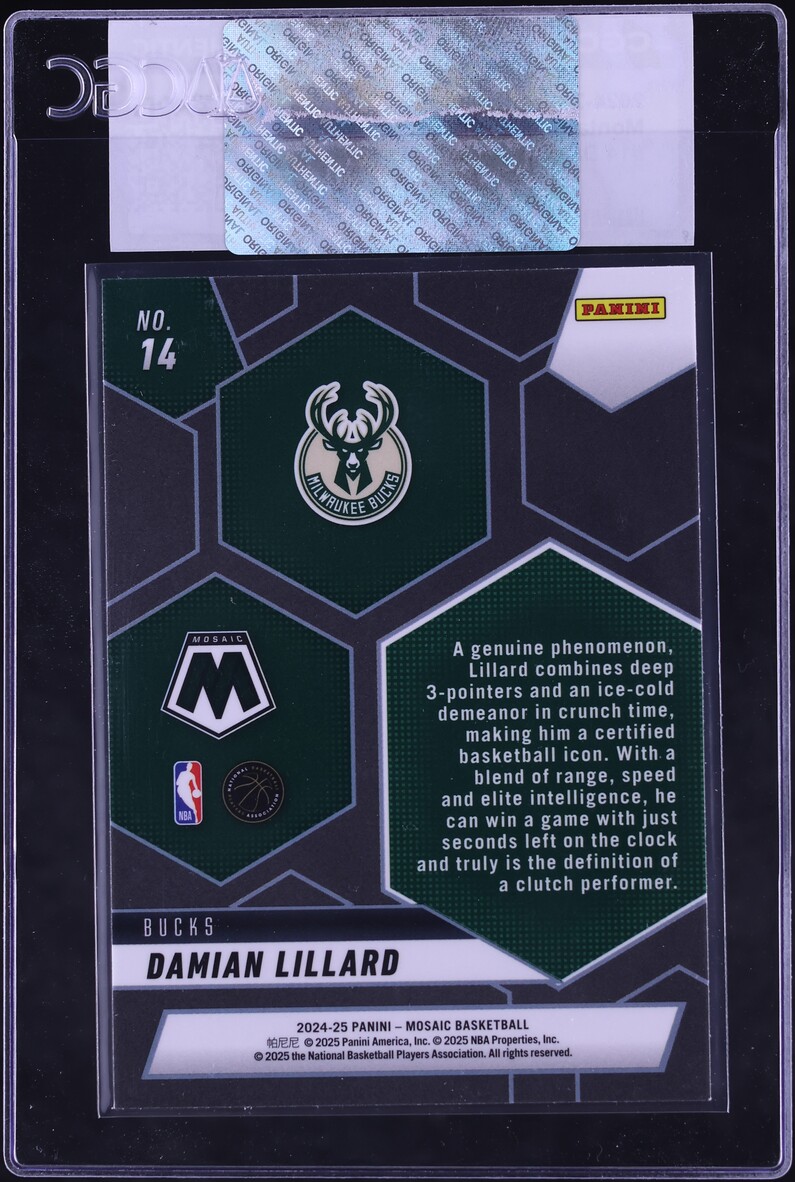 2024 Panini Mosaic Montage Damian Lillard #14 CGC AUTH