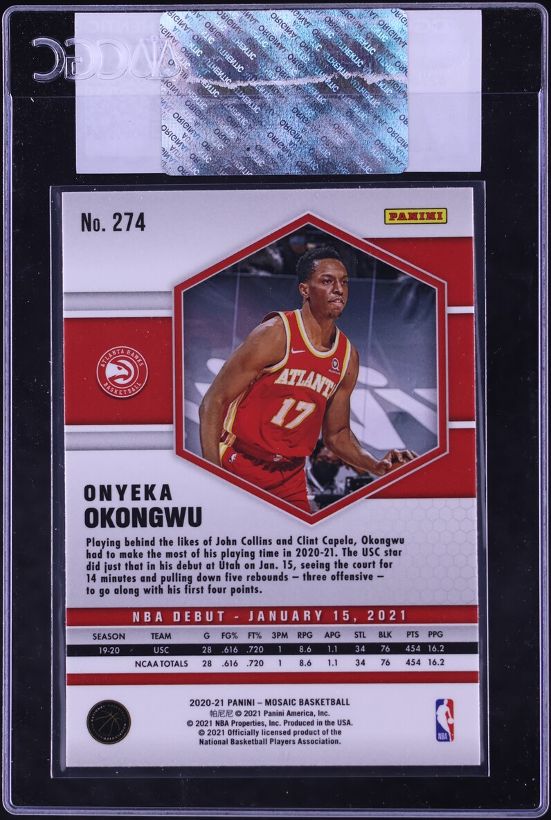 2020 Panini Mosaic Onyeka Okongwu ROOKIE #274 CGC AUTH