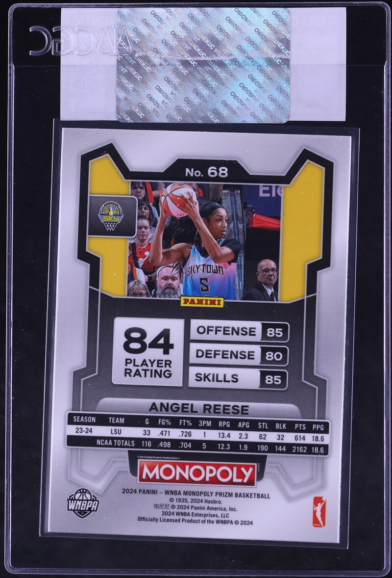 2024 Panini Prizm Monopoly WNBA Angel Reese ROOKIE #68 CGC AUTH