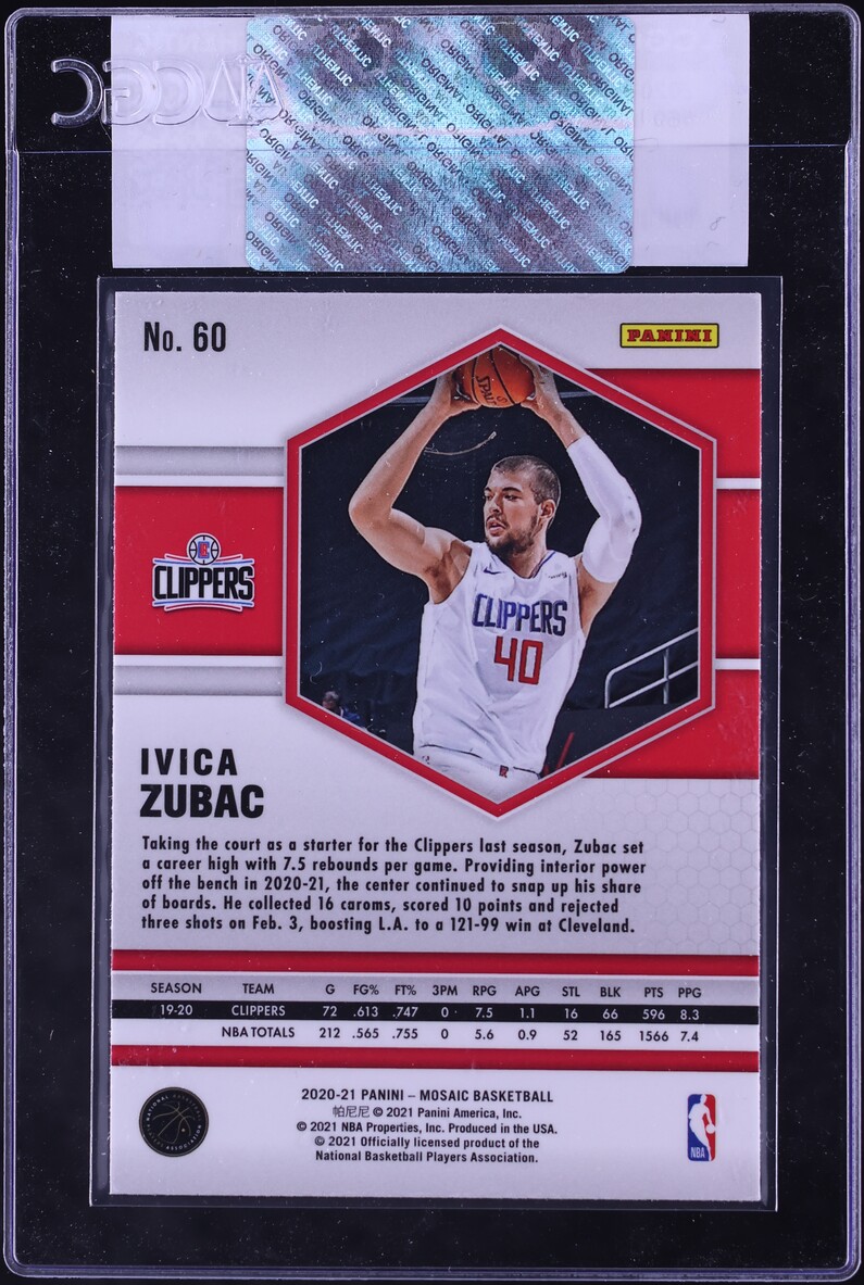2020 Panini Mosaic Blue Ivica Zubac #60 CGC AUTH