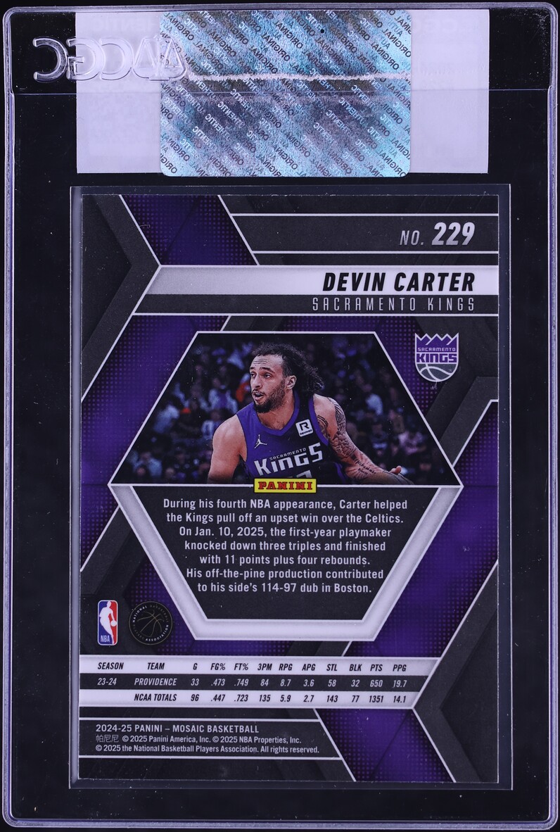 2024 Panini Mosaic Devin Carter ROOKIE #229 CGC AUTH