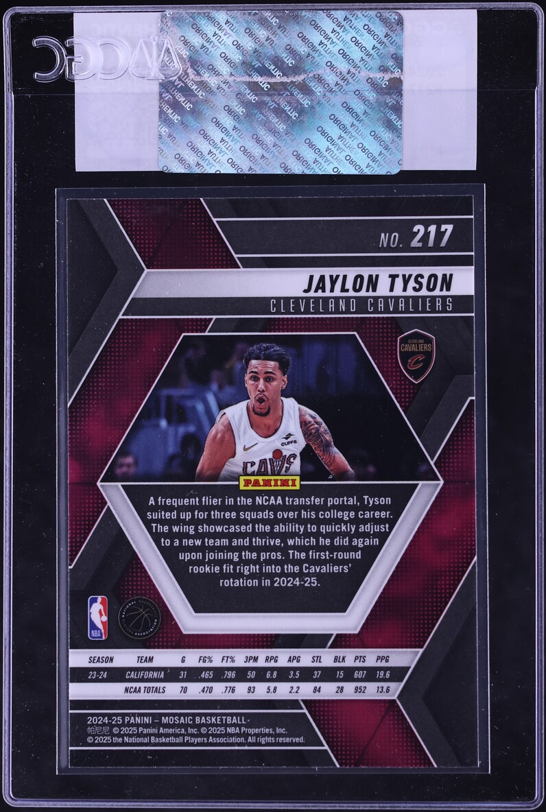 2024 Panini Mosaic Jaylon Tyson ROOKIE #217 CGC AUTH
