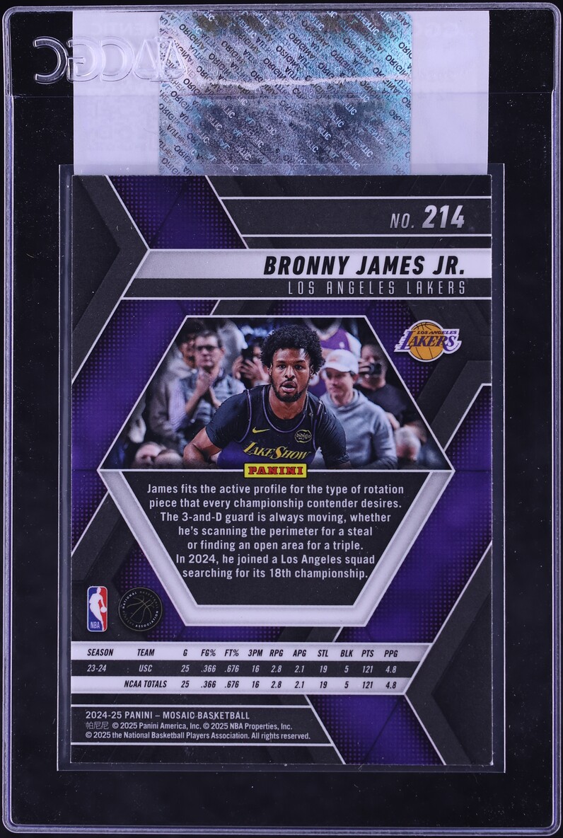 2024 Panini Mosaic Bronny James Jr. ROOKIE #214 CGC AUTH