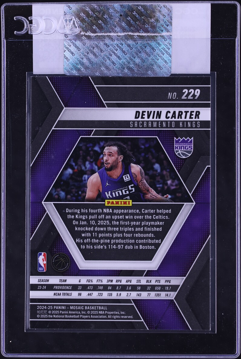 2024 Panini Mosaic Devin Carter ROOKIE #229 CGC AUTH