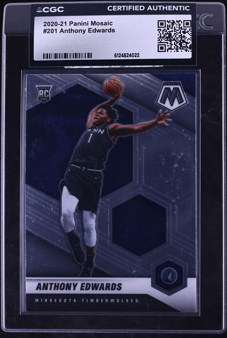2020 Panini Mosaic Anthony Edwards ROOKIE #201 CGC AUTH