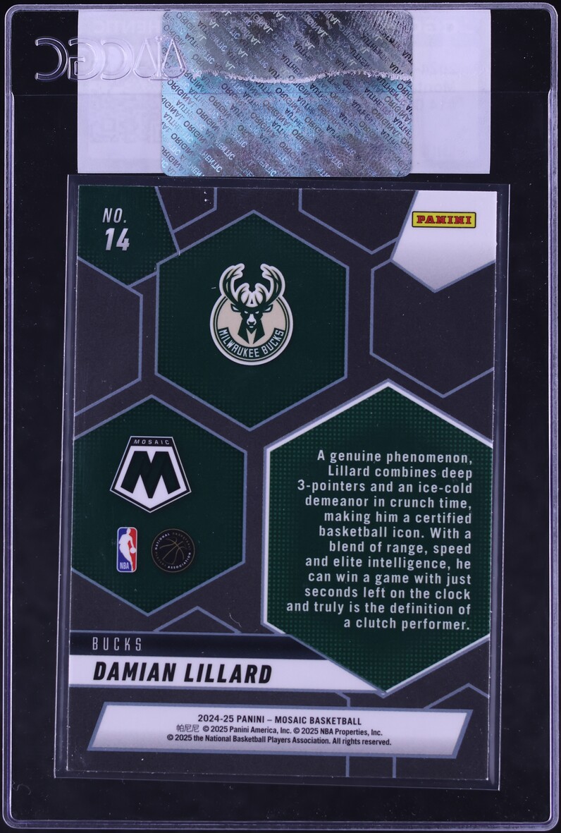 2024 Panini Mosaic Montage Damian Lillard #14 CGC AUTH