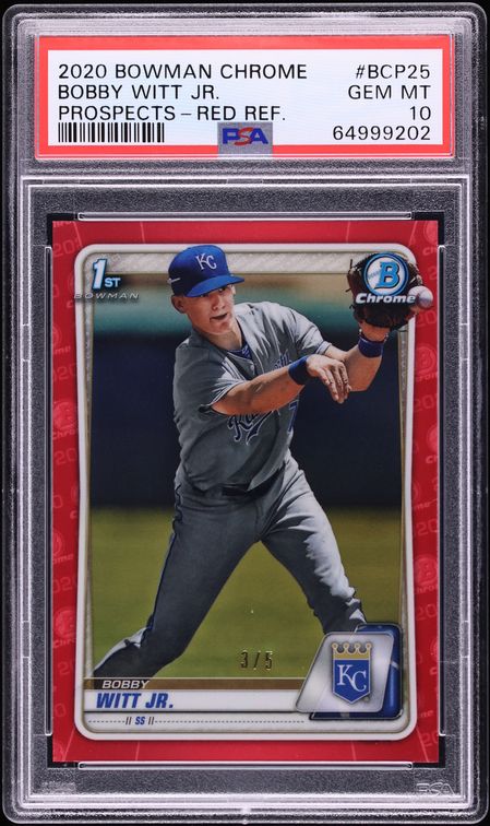 PSA 10 Bobby Witt Jr. 2020 Bowman Chrome Prospects MEGA BOX REFRACTOR RC – Rookie Card