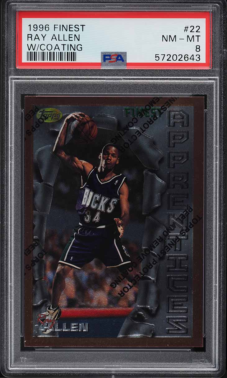 1996 Finest Basketball w/ Coating Ray Allen ROOKIE #22 PSA 8 NM-MT