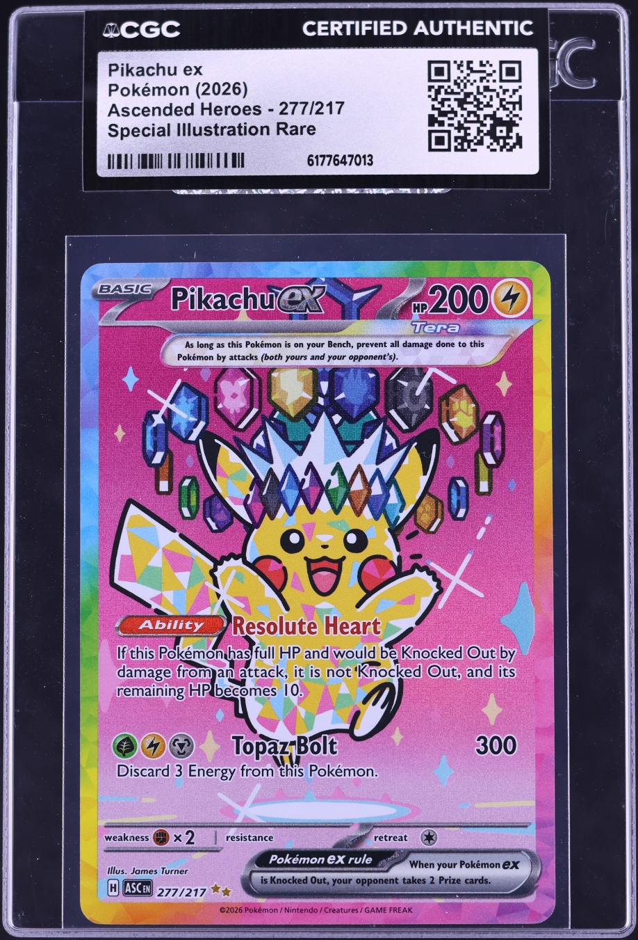2026 Pokemon Mega Evolution Ascended Heroes SIR Pikachu ex #277 CGC AUTH
