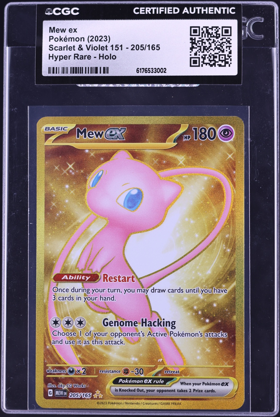 2023 Pokemon Scarlet & Violet 151 Gold Rare Mew ex #205 CGC AUTH