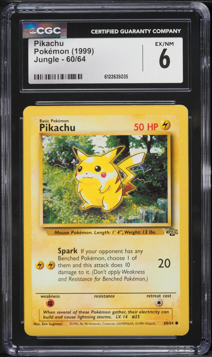 1999 Pokemon Jungle Pikachu #60 CGC 6 EXMT