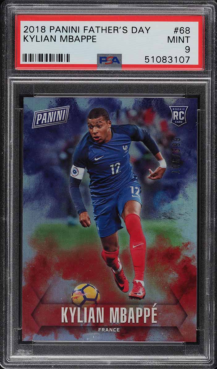 PSA9 RC mbappe panini 2018 W杯 2018 Panini World Cup Black Back 209 Kylian Mbappe PSA 6 RC