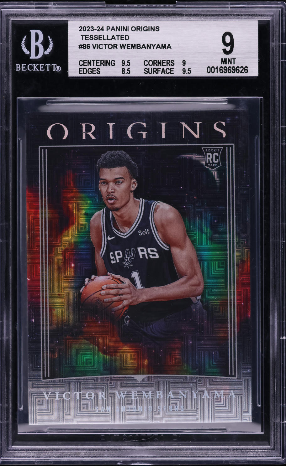 2023 Panini Origins Tessellated Victor Wembanyama ROOKIE #86 BGS 9 MINT