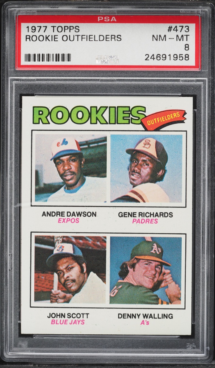 1977 Topps Outfielders Andre Dawson Gene Richards John Scott Denny Walling ROOKIE PSA 8 NM-MT
