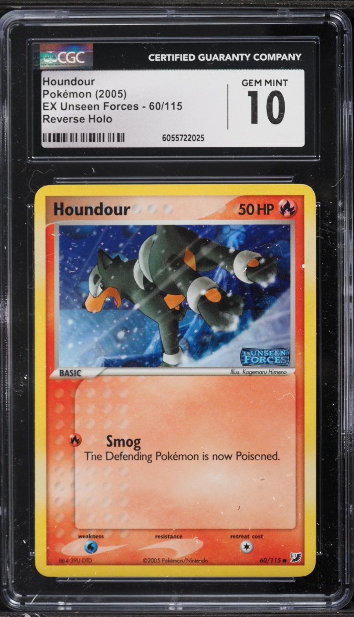 2005 Pokemon EX Unseen Forces Reverse Holo Houndour #60 CGC 10 GEM MINT