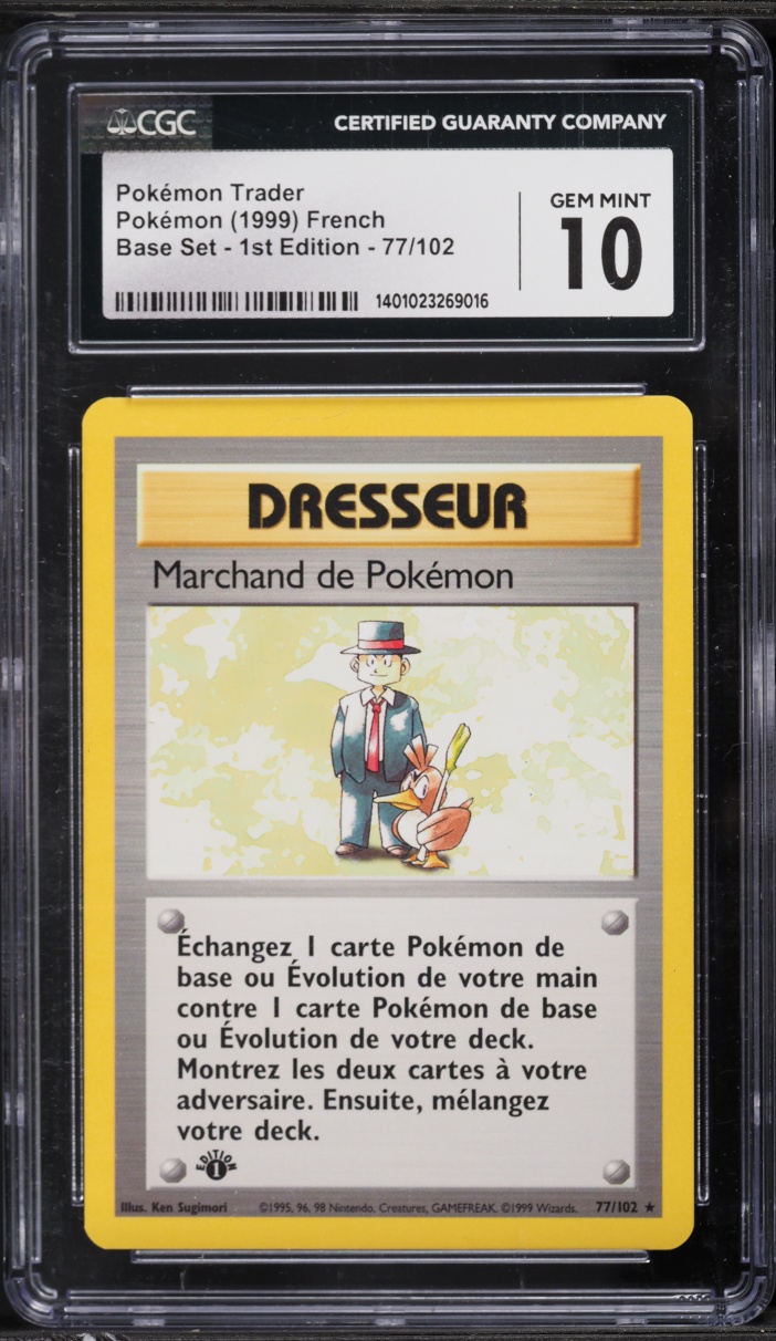 1999 Pokemon French Base Set 1st Edition Pokemon Trader #77 CGC 10 GEM MINT