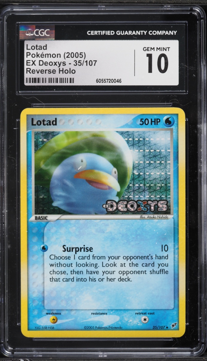 2005 Pokemon EX Deoxys Reverse Holo Lotad #35 CGC 10 GEM MINT