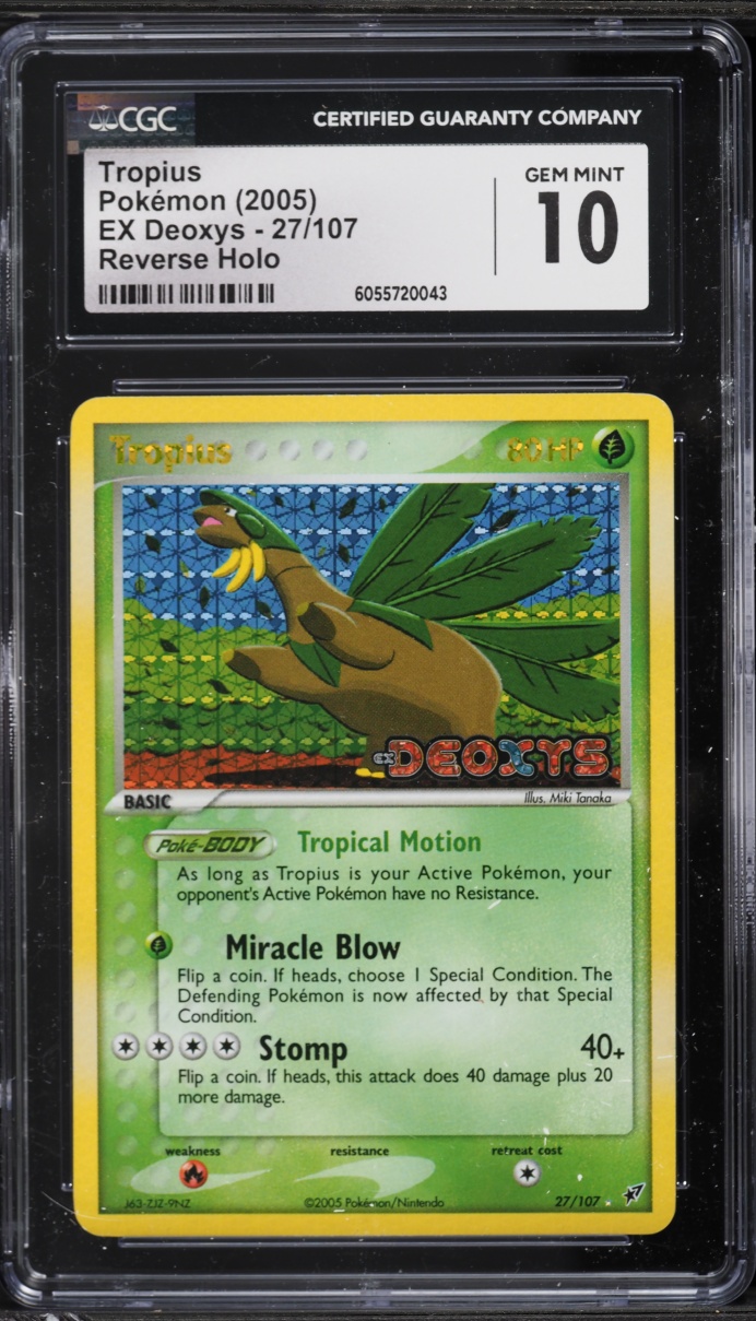 2005 Pokemon EX Deoxys Reverse Holo Tropius #27 CGC 10 GEM MINT