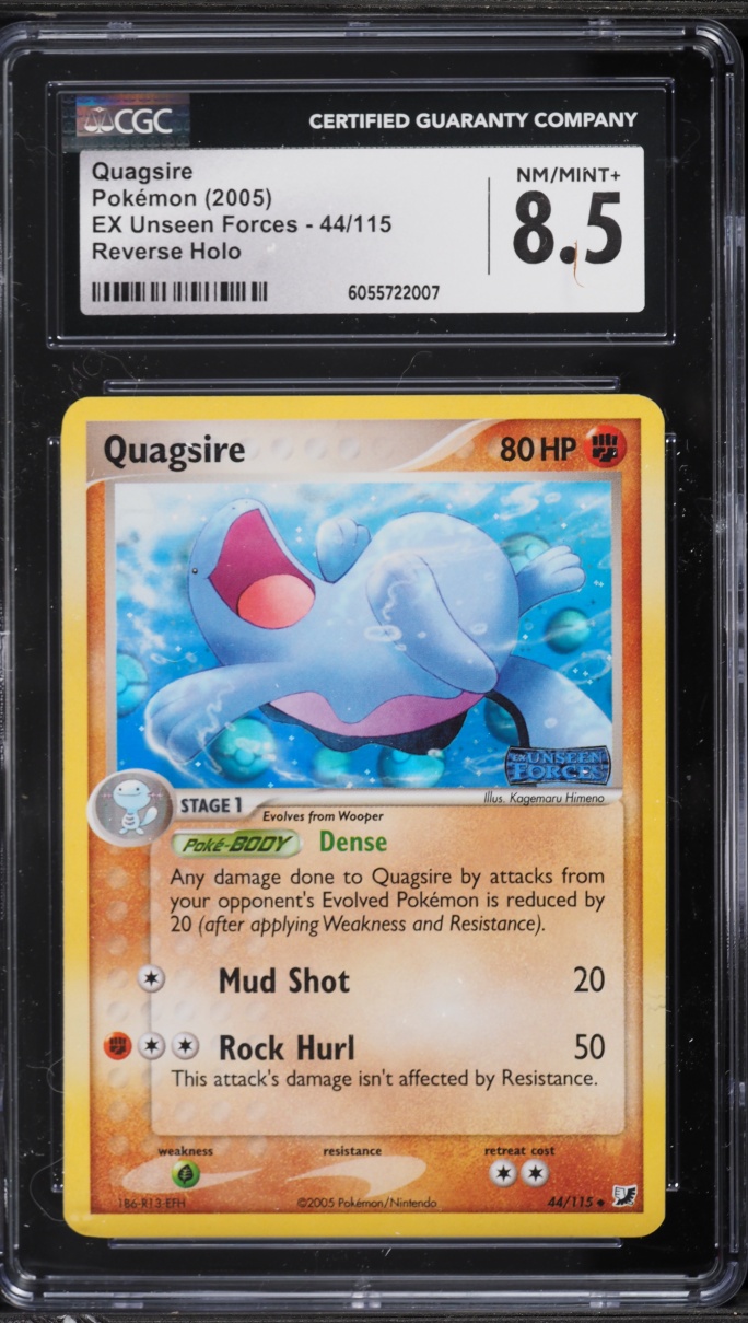 2005 Pokemon EX Unseen Forces Reverse Holo Quagsire #44 CGC 8.5 NM-MT+