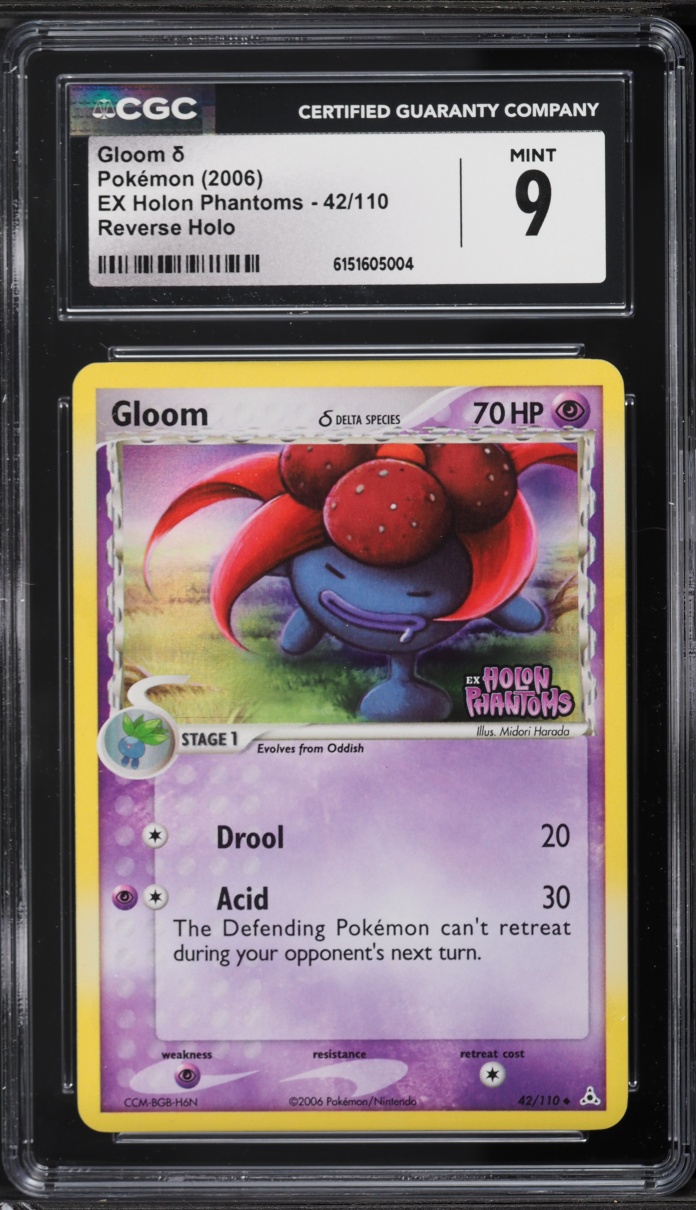 2006 Pokemon EX Holon Phantoms Reverse Holo Gloom #42 CGC 9 MINT