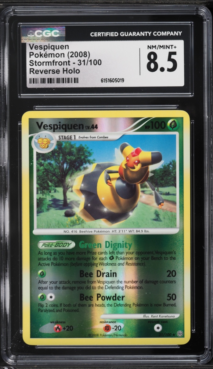 2008 Pokemon Diamond & Pearl Stormfront Reverse Holo Vespiquen #31 CGC 8.5 NM-MT+