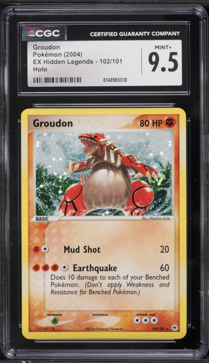 2004 Pokemon EX Hidden Legends Holo Groudon #102 CGC 9.5 MINT+