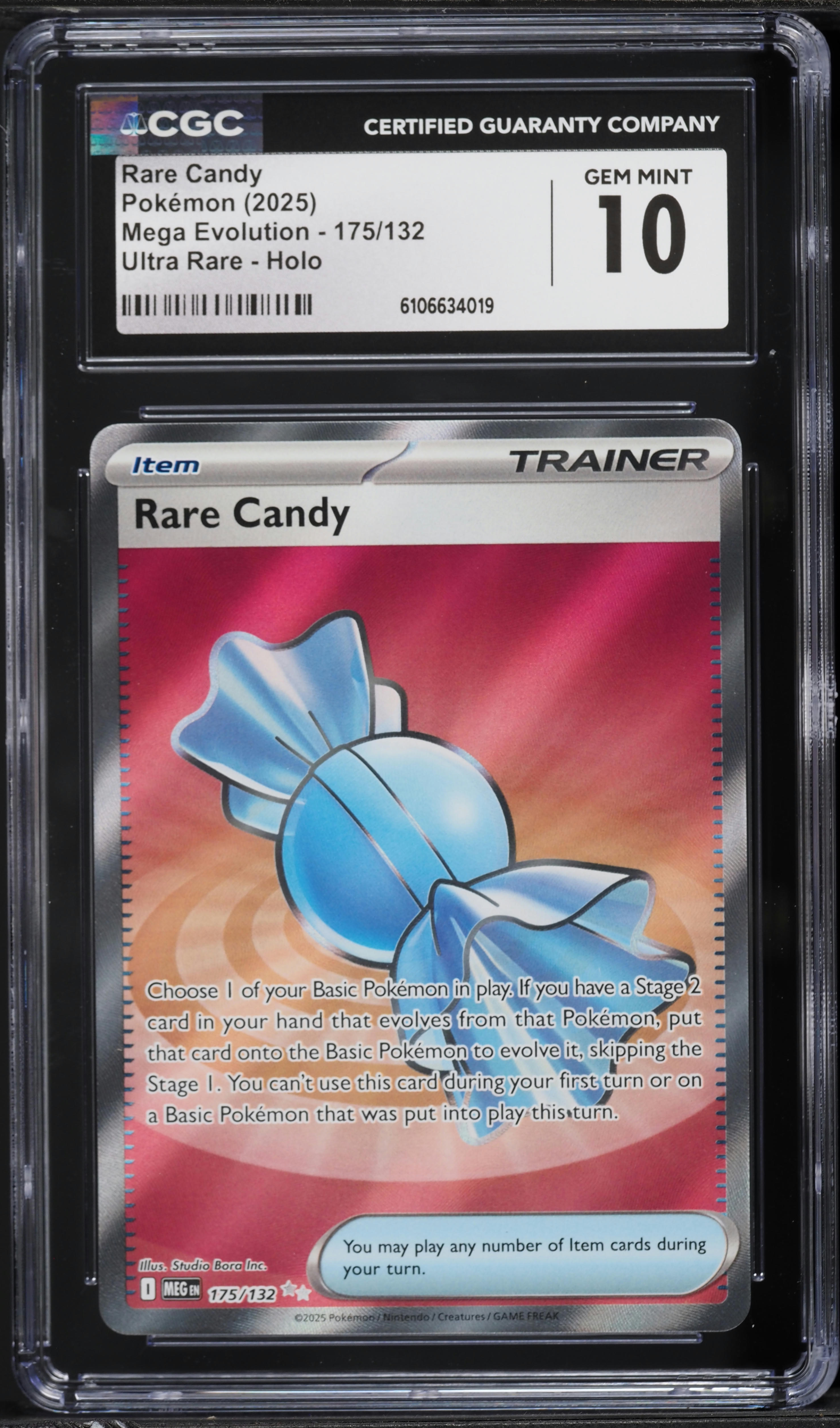 2025 Pokemon Mega Evolution Full Art Candy #175 CGC 10 GEM MINT