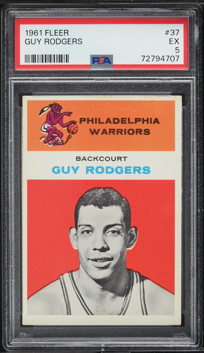 1961 Fleer Basketball Guy Rodgers #37 PSA 5 EX