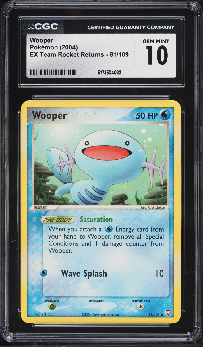 2004 Pokemon EX Team Rocket Returns Wooper #81 CGC 10 GEM MINT