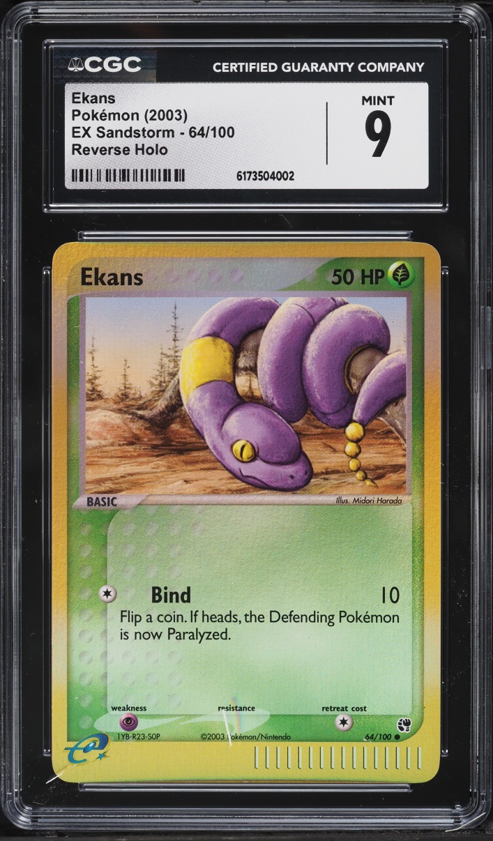 2003 Pokemon EX Sandstorm Reverse Holo Ekans #64 CGC 9 MINT
