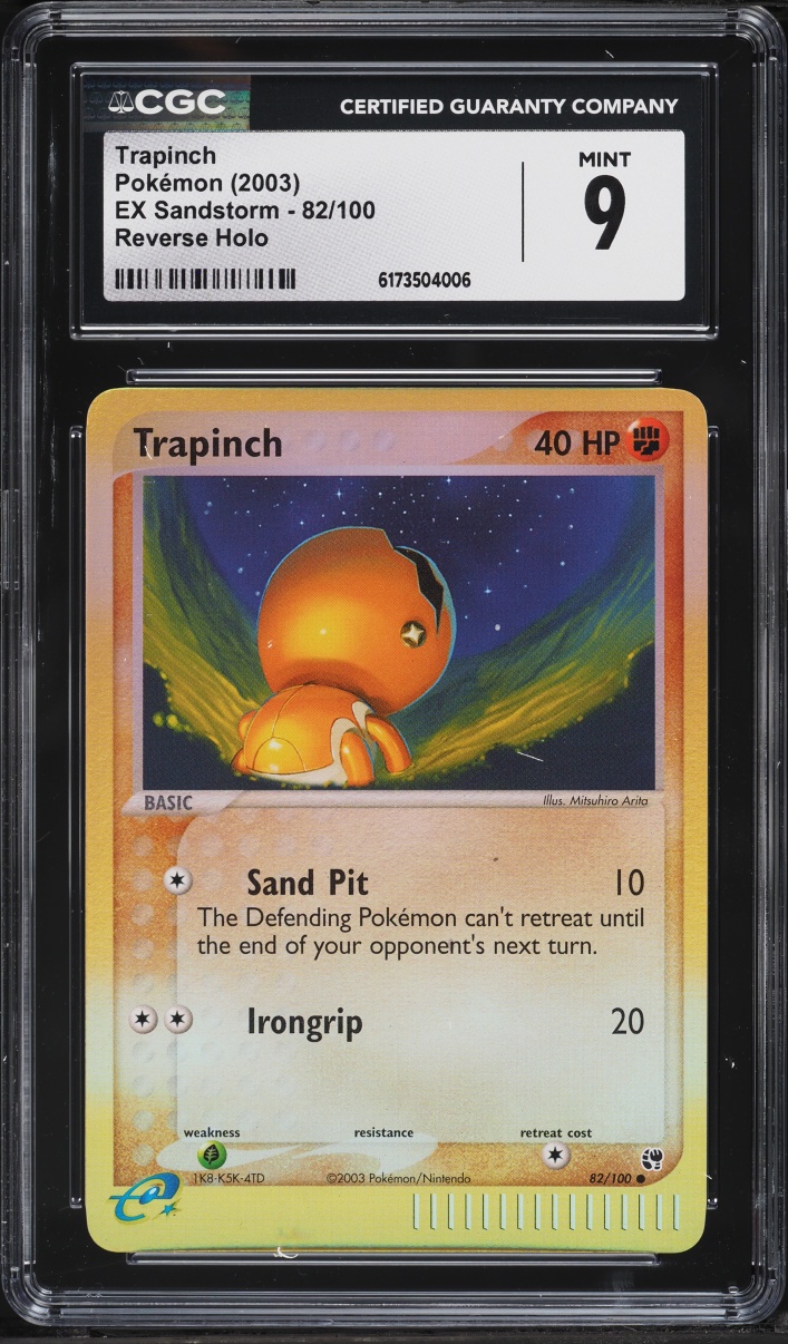 2003 Pokemon EX Sandstorm Reverse Holo Trapinch #82 CGC 9 MINT