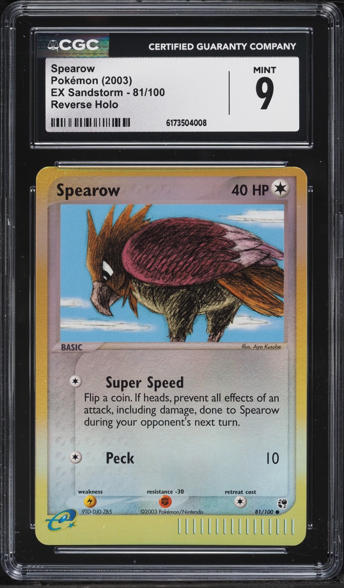 2003 Pokemon EX Sandstorm Reverse Holo Spearow #81 CGC 9 MINT