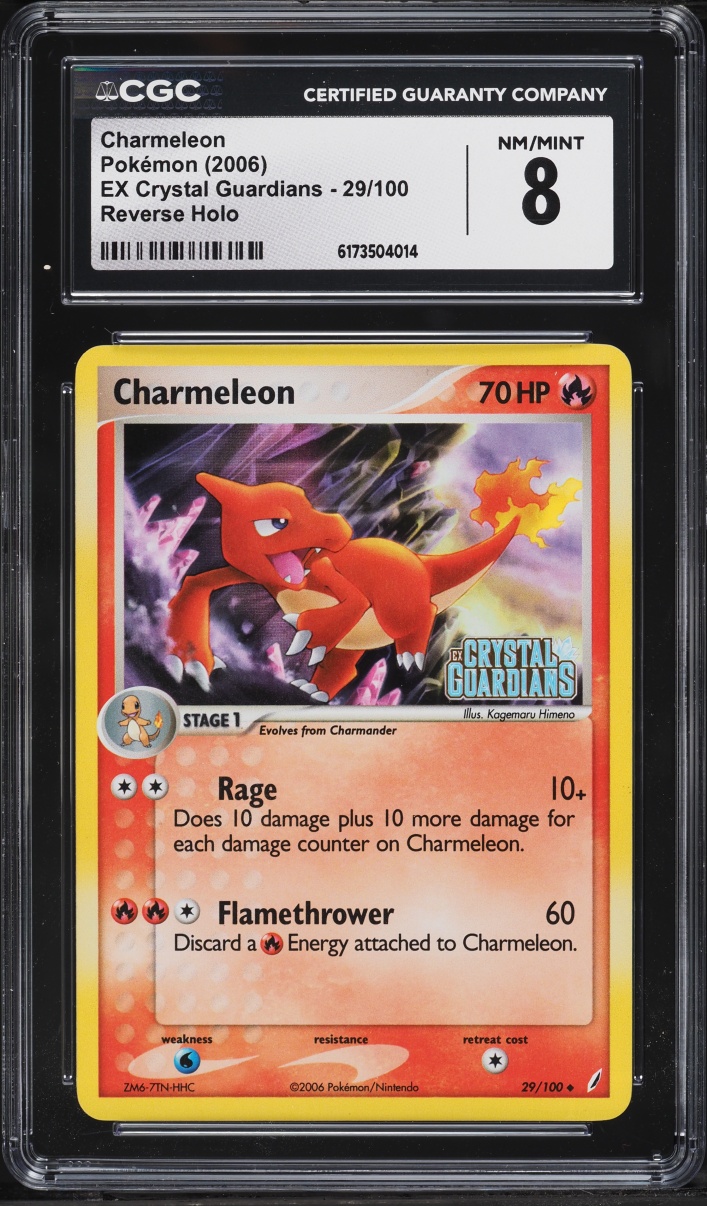 2006 Pokemon EX Crystal Guardians Reverse Holo Charmeleon #29 CGC 8 NM-MT