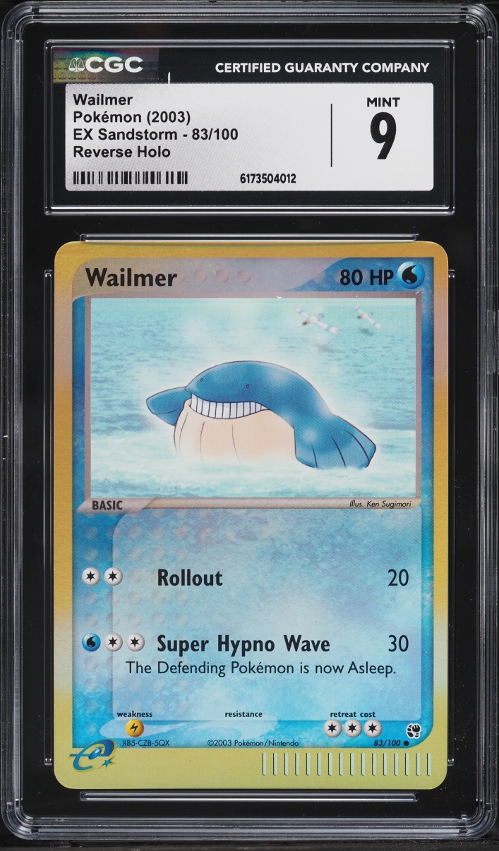 2003 Pokemon EX Sandstorm Reverse Holo Wailmer #83 CGC 9 MINT