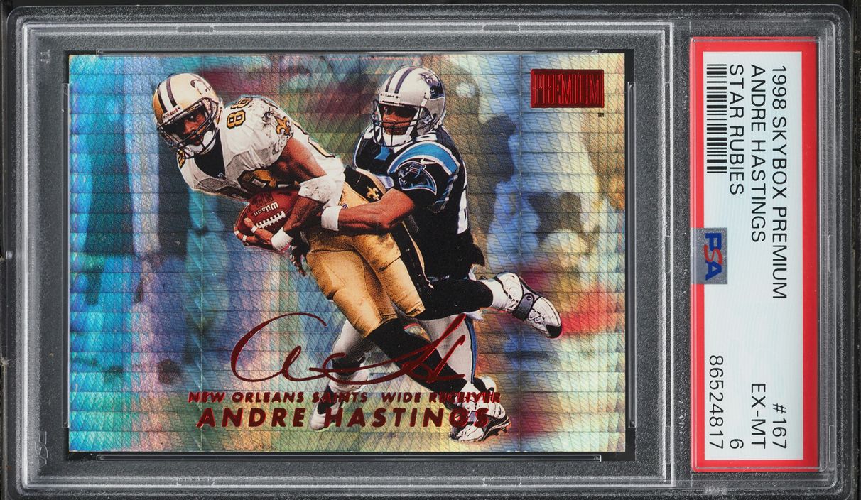 1998 Skybox Premium Star Rubies Andre Hastings /50 #167 PSA 6 EXMT