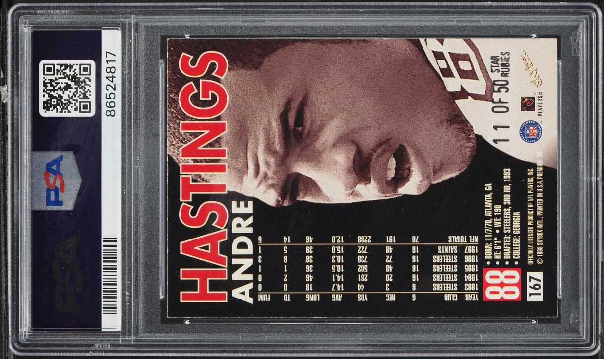 1998 Skybox Premium Star Rubies Andre Hastings /50 #167 PSA 6 EXMT