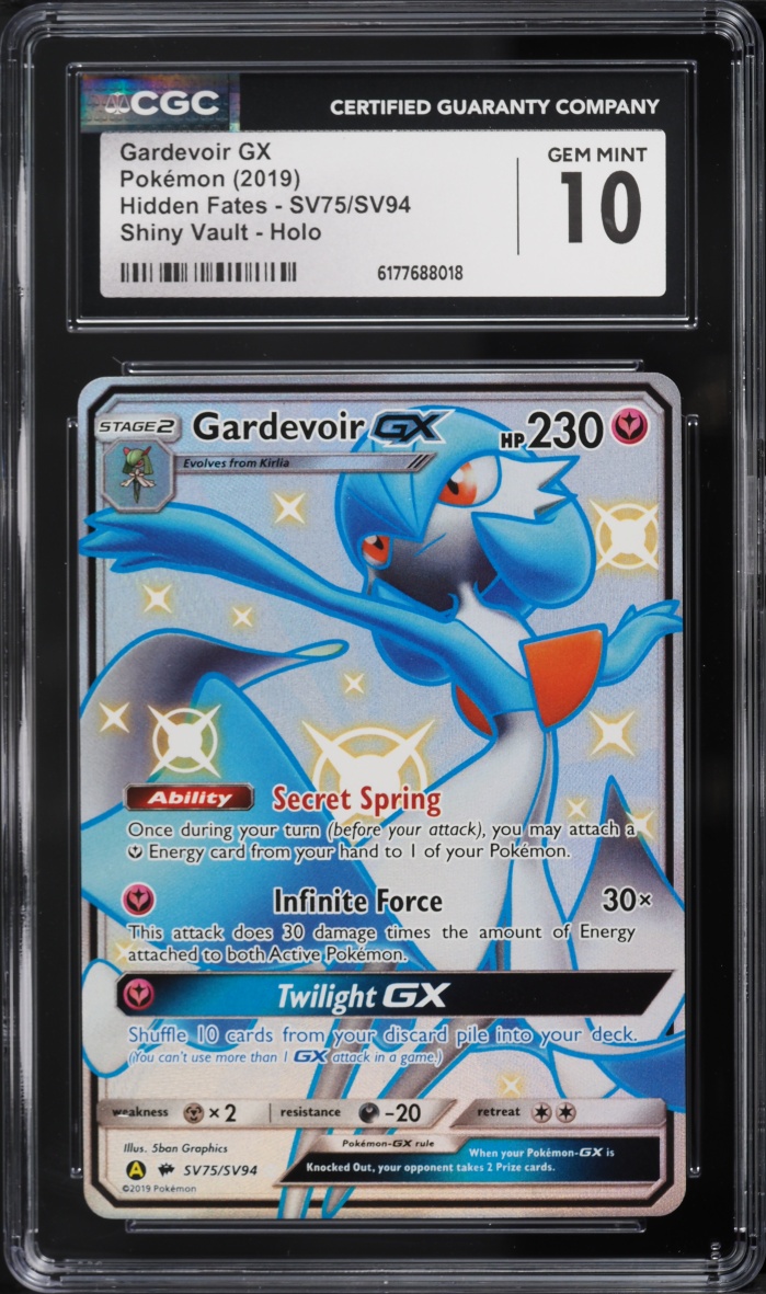 2019 Pokemon Sun & Moon Hidden Fates Shiny Vault Shiny Gardevoir GX #SV75 CGC 10 GEM MINT