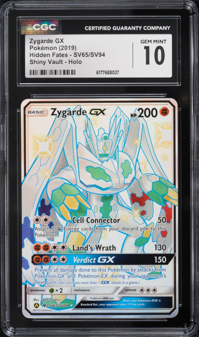 2019 Pokemon Sun & Moon Hidden Fates Shiny Vault Shiny Zygarde GX #SV65 CGC 10 GEM MINT