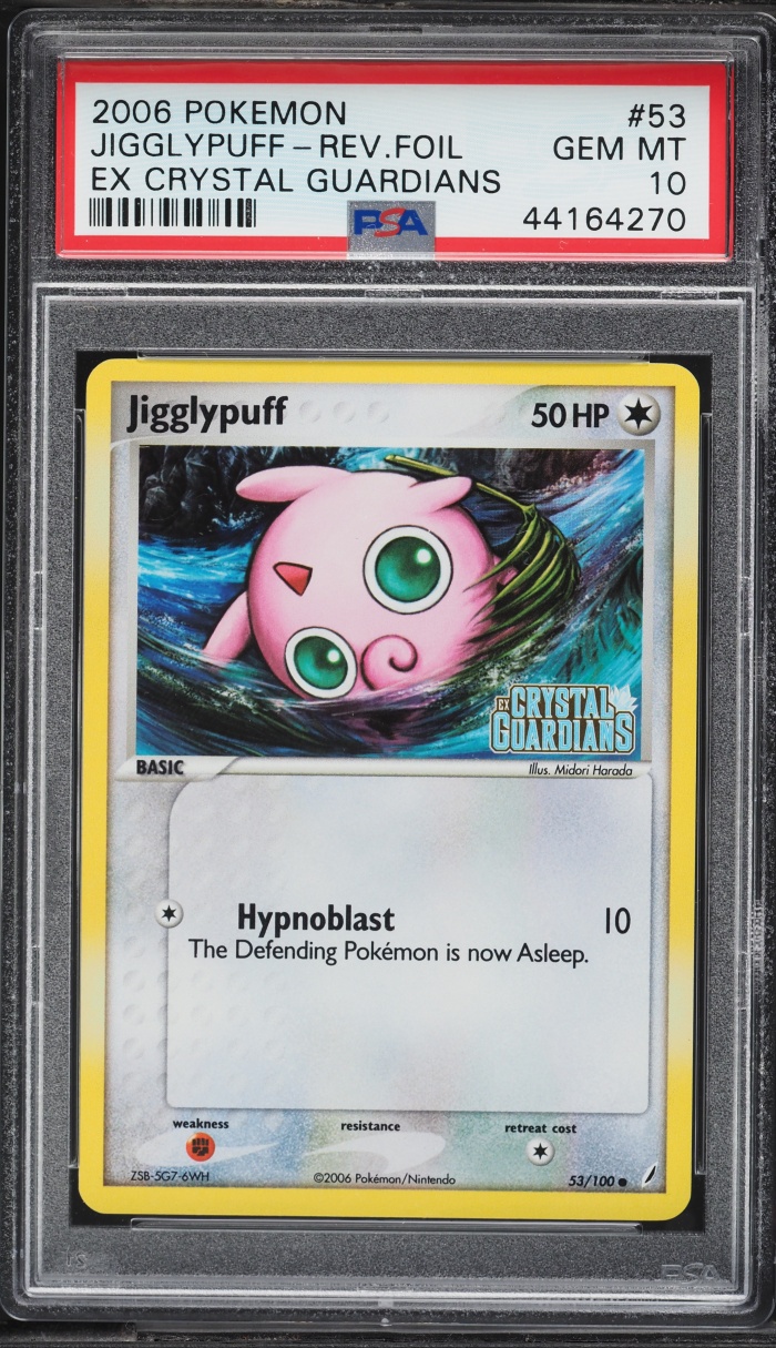 2006 Pokemon EX Crystal Guardians Reverse Holo Jigglypuff #53 PSA 10 GEM MINT