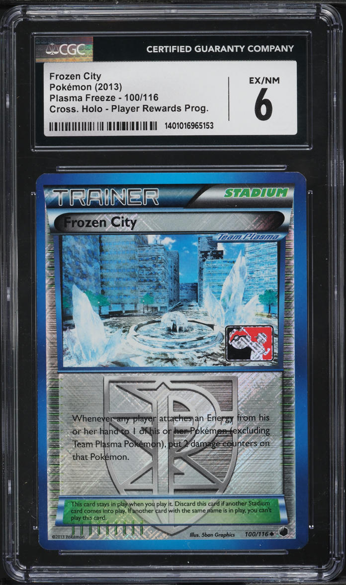 2013 Pokemon BW Plasma Freeze Player Rewards Program Holo Frozen City #100 CGC 6 EXMT