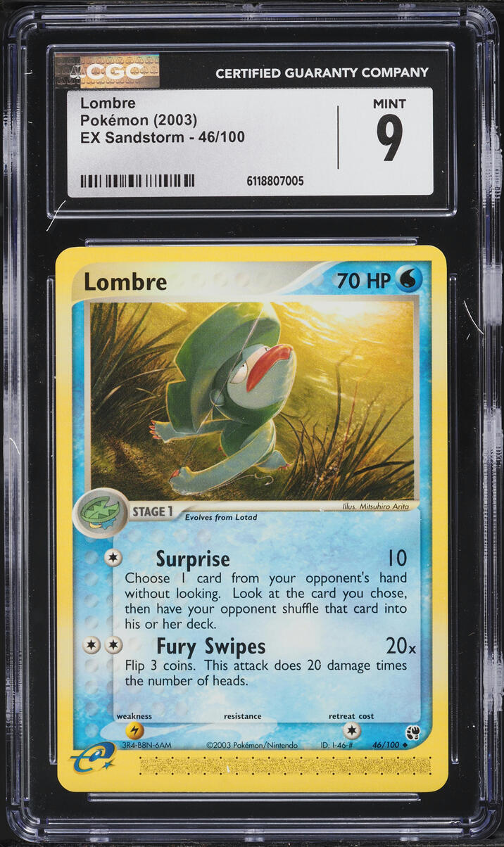 2003 Pokemon EX Sandstorm Lombre #46 CGC 9 MINT