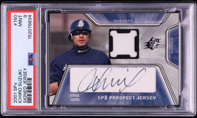 2001 SPx Ichiro ROOKIE PATCH AUTO #150 PSA 9 MINT