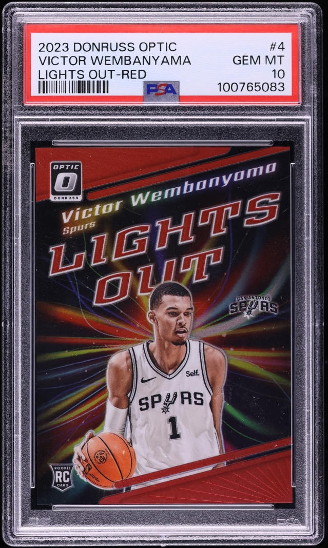 2023 Donruss Optic Lights Out Red Victor Wembanyama ROOKIE /99 #4 PSA 10 GEM MINT