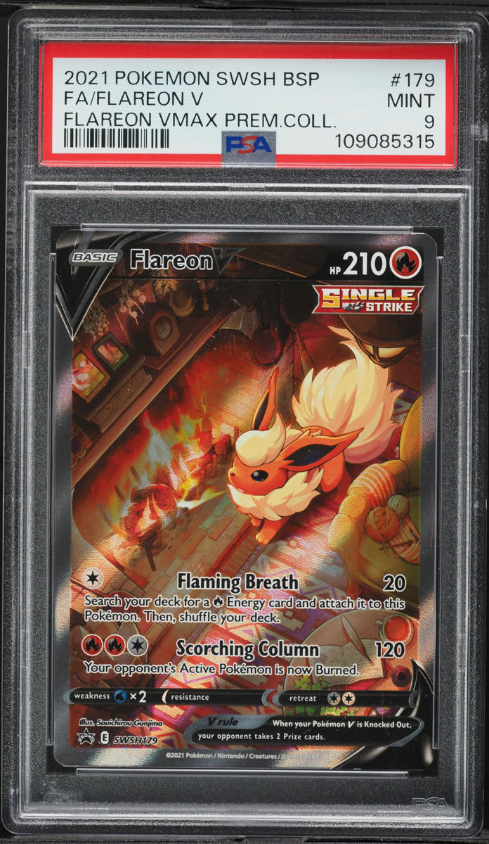 2021 Pokemon Sword & Shield Promo VMAX Premium Alt Art Flareon V #179 PSA 9 MINT