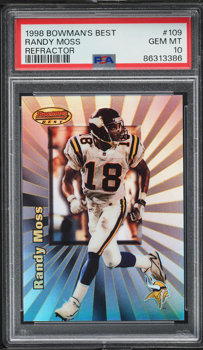 1998 Bowman's Best Refractor Randy Moss ROOKIE /400 #109 PSA 10 GEM MINT