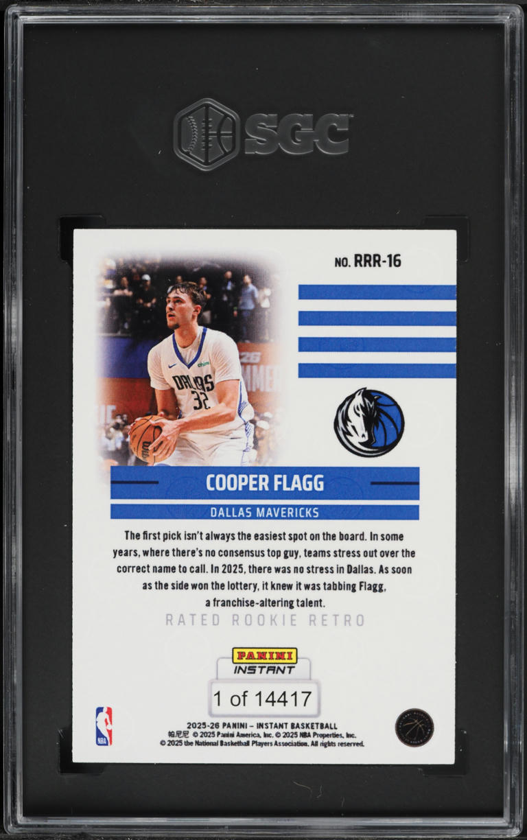 2025 Panini Instant Rated Retro Cooper Flagg ROOKIE /14417 #RRR-16 SGC ...