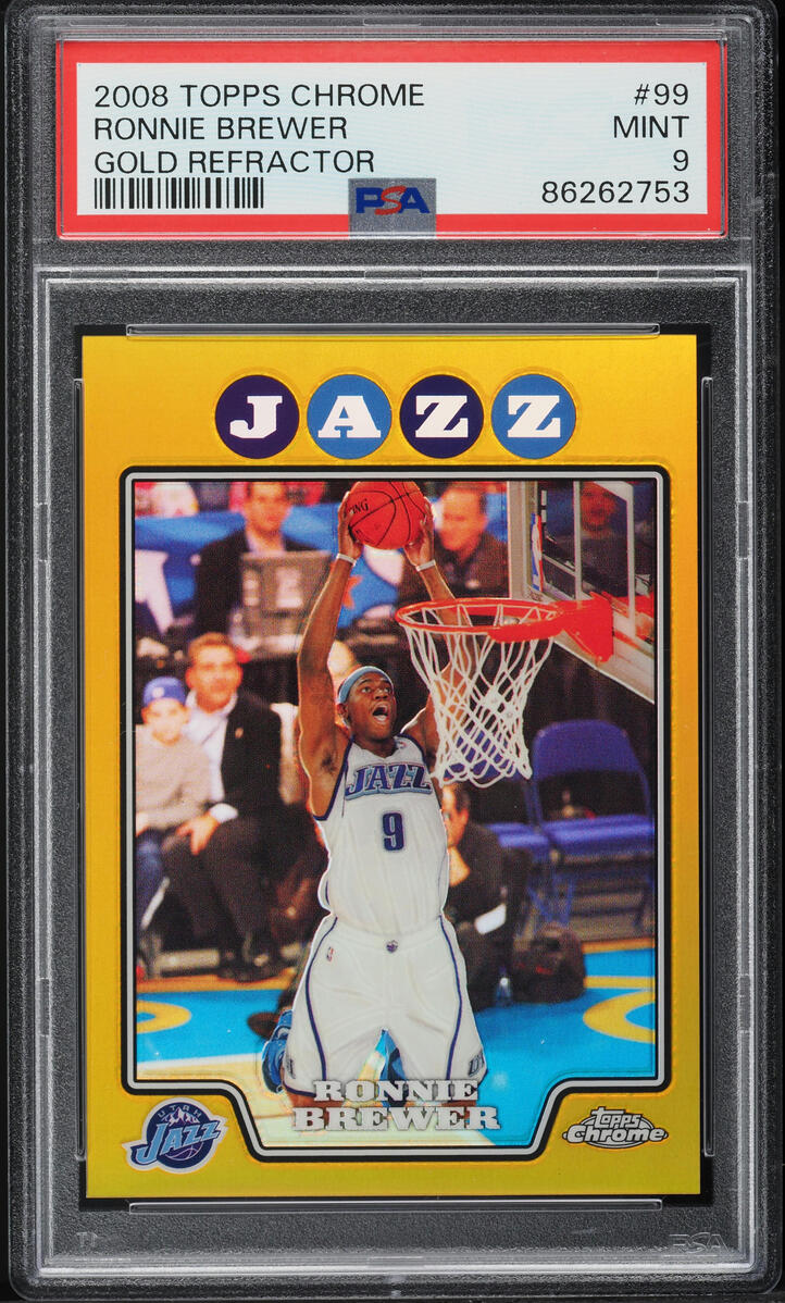 2008 Topps Chrome Gold Refractor Ronnie Brewer /50 #99 PSA 9 MINT