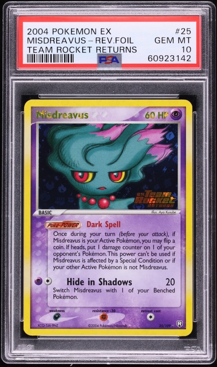 2004 Pokemon EX Team Rocket Returns Reverse Holo Misdreavus #25 PSA 10 GEM MINT